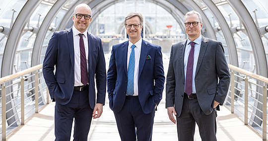 DKOU2023: Die Kongresspräsidenten Prof. Dr. Ruchholtz, Prof. Dr. Maximilian Rudert und Prof. Dr. Christoph-Eckhard Heyde 